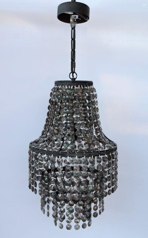 Smokey 3 Tier Beaded Chandelier